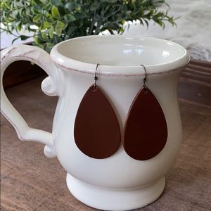 Handmade Brown Leather Earrings